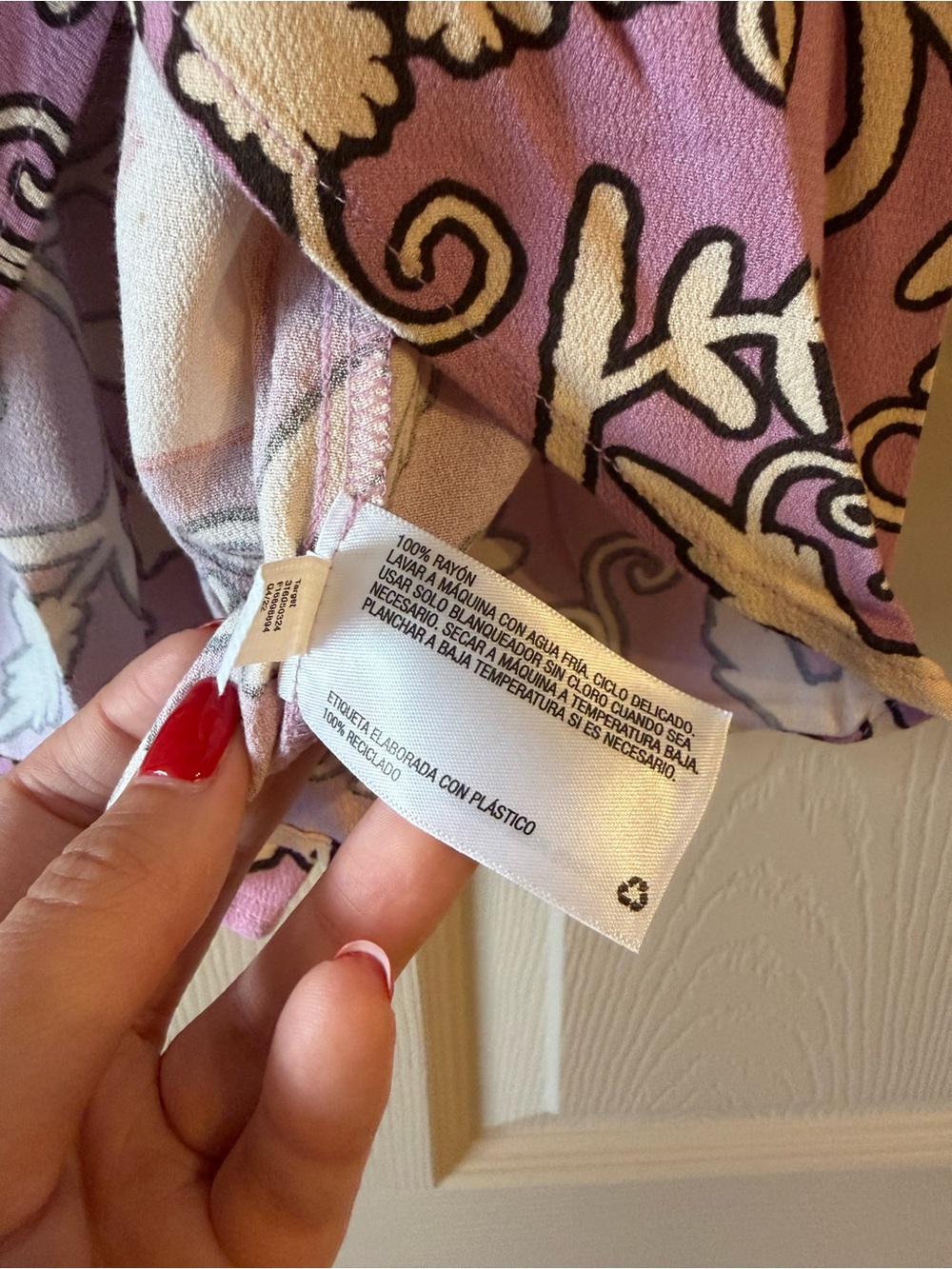 Knox Rose Pink and Cream Abstract Floral Skirt - Picture 8 of 8